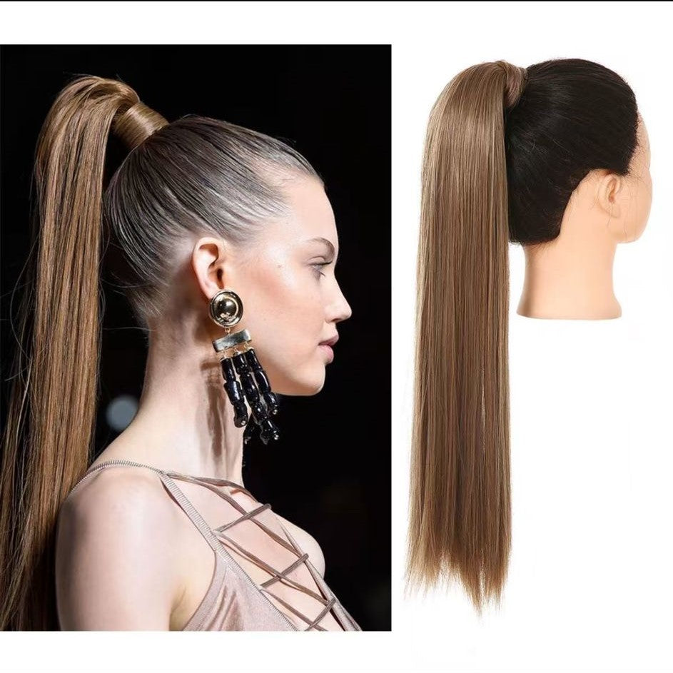 Coda Liscia 70CM Biondo Scuro Cenere