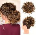 Chignon Ricci Castano Caldo con Riflessi Biondo Miele