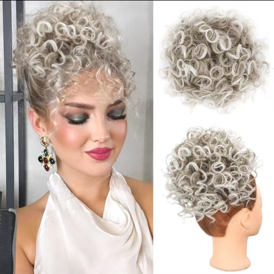 Chignon Ricci Biondo Platino Freddo