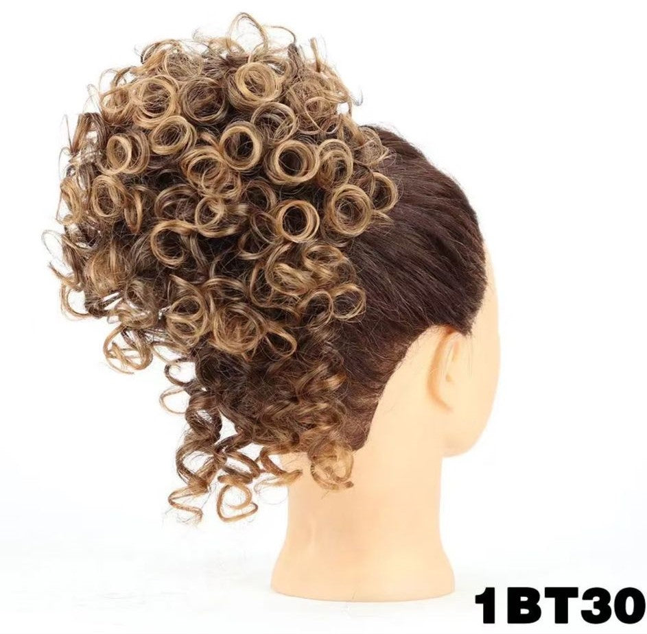 Chignon Ricci Biondo Scuro Dorato