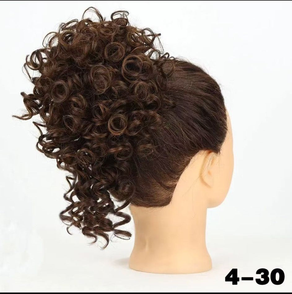 Chignon Ricci Castano Scuro con Riflessi Ramati