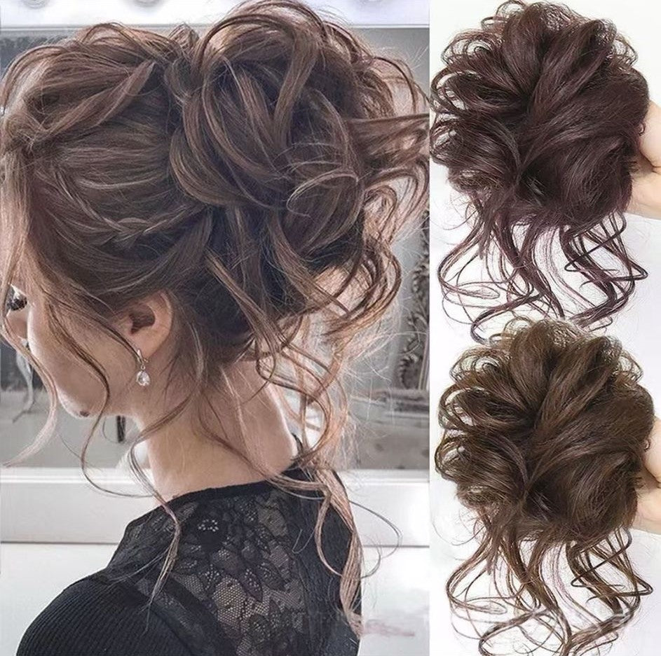 Chignon Elegante Castano Chiaro con Riflessi Miele