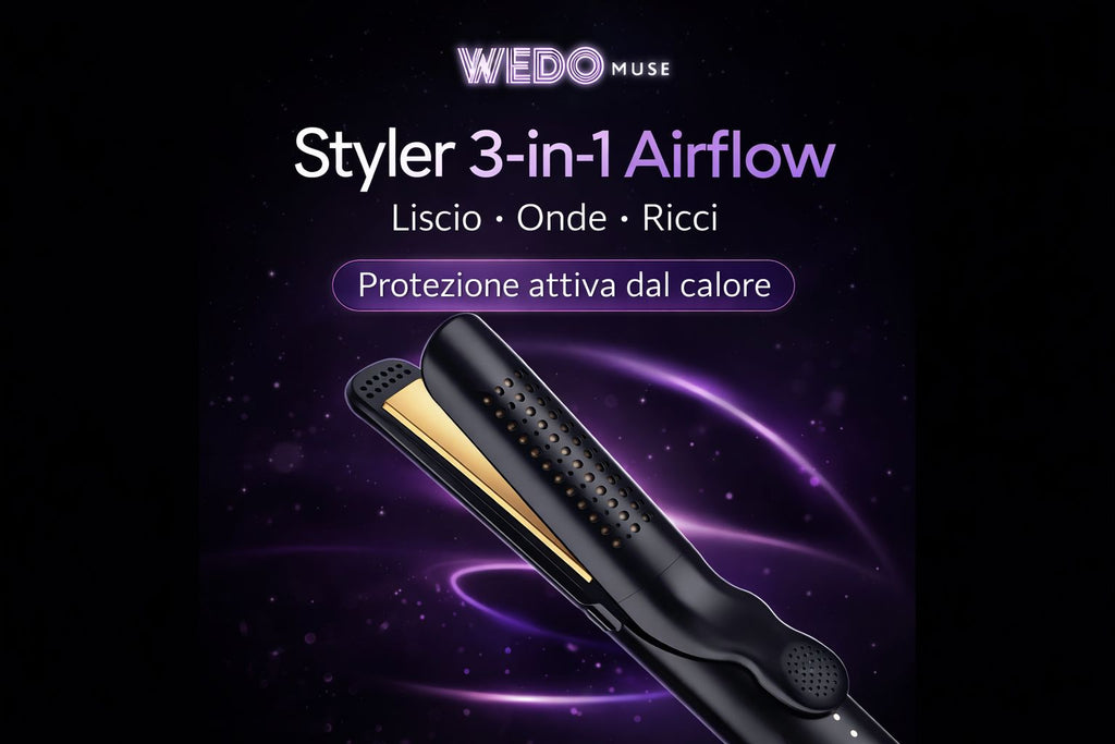 Styler Professionale 3-in-1 Airflow: Lisci, Ricci e Onde con Protezione Attiva