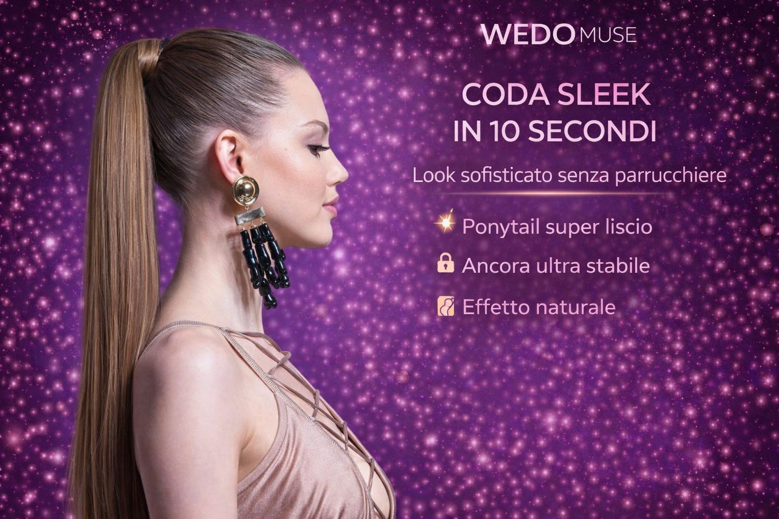 Coda Liscia 70CM Biondo Scuro Cenere