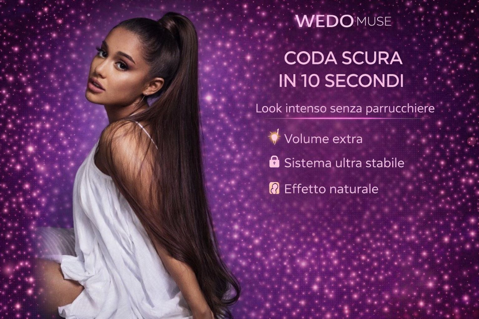 Coda Liscia 70CM Castano Scuro